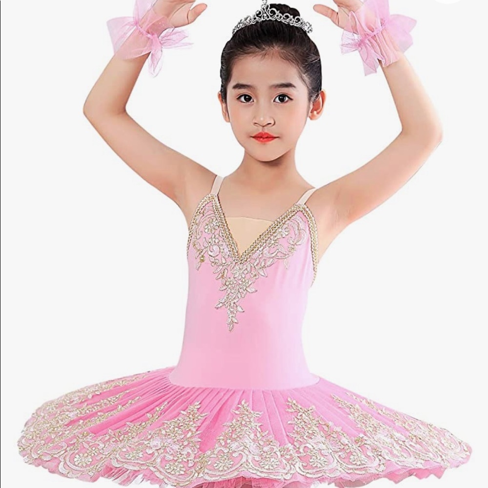 ORIDOOR Girl's Skirted Leotard Ballet Lace Sequin Tutu Swan Costumes Competition